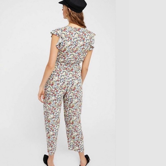 free people // ruffle your feathers floral jumpsuit - Picture 4 of 9